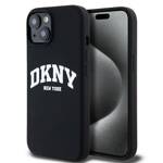 DKNY DKHMP14SSNYACH iPhone 14 / 15 / 13 6.1" czarny/black hardcase Liquid Silicone White Printed Logo MagSafe