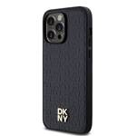 DKNY DKHMP14XPSHRPSK iPhone 14 Pro Max 6.7" czarny/black hardcase Leather Monogram Pattern Metal Logo MagSafe