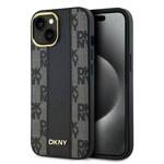 DKNY DKHMP15MPCPVSLK iPhone 15 Plus / 14 Plus 6.7" czarny/black hardcase Leather Checkered Mono Pattern MagSafe