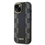 DKNY DKHMP15MPCPVSLK iPhone 15 Plus / 14 Plus 6.7" czarny/black hardcase Leather Checkered Mono Pattern MagSafe