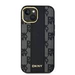 DKNY DKHMP15MPCPVSLK iPhone 15 Plus / 14 Plus 6.7" czarny/black hardcase Leather Checkered Mono Pattern MagSafe