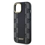 DKNY DKHMP15MPCPVSLK iPhone 15 Plus / 14 Plus 6.7" czarny/black hardcase Leather Checkered Mono Pattern MagSafe