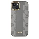 DKNY DKHMP15SPCPVSLE iPhone 15 6.1" beżowy/beige hardcase Leather Checkered Mono Pattern MagSafe