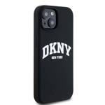 DKNY DKHMP15SSNYACH iPhone 15 / 14 / 13 6.1" czarny/black hardcase Liquid Silicone White Printed Logo MagSafe