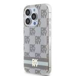 DKNY DKHMP15XHCPTSE iPhone 15 Pro Max 6.7" beżowy/beige hardcase IML Checkered Mono Pattern & Printed Stripes MagSafe