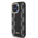 DKNY DKHMP15XPCPVSLK iPhone 15 Pro Max 6.7" czarny/black hardcase Leather Checkered Mono Pattern MagSafe