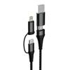 DUDAO KABEL PRZEWÓD 4W1 MICROUSB-LIGHTNING + USB TYP-C-USB 65W 1M