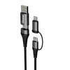 DUDAO KABEL PRZEWÓD 4W1 MICROUSB-LIGHTNING + USB TYP-C-USB 65W 1M