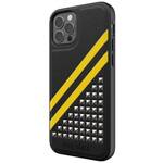 Diesel Moulded Case Premium Leather Studs and Stri iPhone 12/12 Pro czarno-żółty/black-yellow 44285