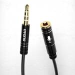 Dudao 4 polowy kabel przewód przedłużacz AUX do słuchawek z mikrofonem 3,5 mm mini jack black