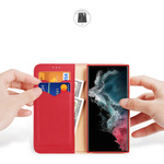 Dux Ducis Hivo etui Samsung Galaxy S23 Ultra pokrowiec z klapką portfel podstawka blokada RFID czerwone