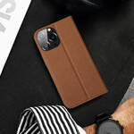Dux Ducis Skin X2 etui do iPhone 14 Pro Max pokrowiec z magnetyczną klapką brązowy