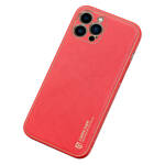 Dux Ducis Yolo eleganckie etui pokrowiec ze skóry ekologicznej iPhone 13 Pro Max czerwony