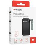 Dysk Zewnętrzny Verbatim Pocket SSD 1TB   - brelok do kluczy z kablem USB-C 3.2 gen.2 czarno-szary/black-grey 32190