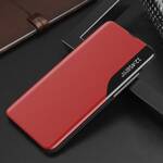 Eco Leather View Case elegancki futerał etui z klapką i funkcją podstawki Samsung Galaxy A12 / Galaxy M12 czerwony