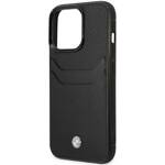 Etui BMW BMHCP14X22RSEPK iPhone 14 Pro  Max 6,7" czarny/black Leather Card Slot