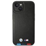 Etui BMW BMHMP14M22PTDK iPhone 14 Plus  / 15 Plus 6,7" czarny/black Leather Stamp Tricolor Magsafe