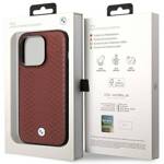 Etui BMW BMHMP14X22RFGR iPhone 14 Pro  Max 6,7" burgundowy/burgundy Leather Diamond Pattern MagSafe