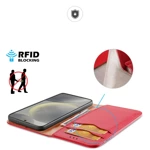 Etui Dux Ducis Hivo z klapką i blokadą RFID do Samsung Galaxy S24 - czerwone