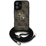 Etui Guess 4G Big Logo Cord Stap          Crossbody do iPhone 16 brązowy