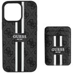 Etui Guess 4G Stripes z portfelem         Magsafe do iPhone 16 Pro Max czarny