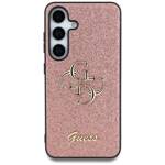 Etui Guess Fixed Glitter Big 4G Metal     Logo do Samsung Galaxy S25 różowy