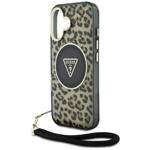 Etui Guess HC IML Leopard Triangle Cord   Strap do iPhone 16 MagSafe brązowy