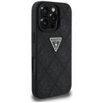 Etui Guess Hot Stamp 4G Pattern Triangle  Metal Logo do iPhone 16 Pro czarny