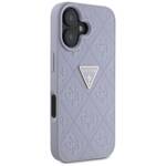 Etui Guess Hot Stamp 4G Pattern Triangle  Metal Logo do iPhone 16 fioletowy