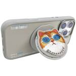 Etui Nimmy Glasses Cool Cat MagSafe do    iPhone 16 Pro Max szary