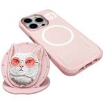 Etui Nimmy Glasses Cool Cat do iPhone 16  Pro różowy