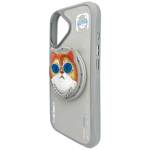 Etui Nimmy Glasses Cool Cat do iPhone 16  szary