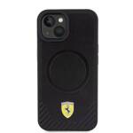 Ferrari FEHMP15SPTEK iPhone 15 / 14 / 13  6.1" czarny/black hardcase Carbon Metal Logo MagSafe