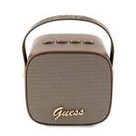 GUESS GŁOŚNIK BLUETOOTH GUWSB2P4SMW SPEAKER MINI BRĄZOWY/BOWN 4G LEATHER SCRIPT LOGO WITH STRAP