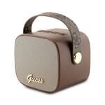 GUESS GŁOŚNIK BLUETOOTH GUWSB2P4SMW SPEAKER MINI BRĄZOWY/BOWN 4G LEATHER SCRIPT LOGO WITH STRAP