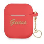 GUESS GUA2LSCHSR AIRPODS 1/2 COVER CZERWONY/RED SILICONE CHARM HEART COLLECTION