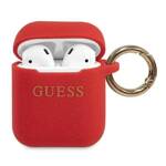 GUESS GUACCSILGLRE AIRPODS 1/2 COVER CZERWONY/RED SILICONE GLITTER