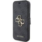 GUESS GUBKP15S4GMGGR IPHONE 15 / 14 / 13 6.1" SZARY/GREY BOOK 4G METAL LOGO