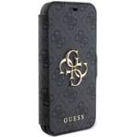 GUESS GUBKP15S4GMGGR IPHONE 15 / 14 / 13 6.1" SZARY/GREY BOOK 4G METAL LOGO