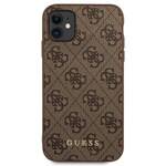 GUESS GUHCN61G4GFBR IPHONE 11 / XR 6,1" BRĄZOWY/BROWN HARD CASE 4G METAL GOLD LOGO