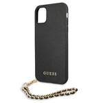 GUESS GUHCN61SASGBK IPHONE 11 6,1" / XR CZARNY/BLACK HARDCASE SAFFIANO CHAIN