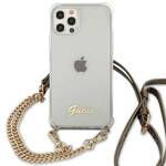 GUESS GUHCP12LKC4GSGO IPHONE 12 PRO MAX 6,7" TRANSPARENT HARDCASE 4G GOLD CHAIN