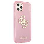 GUESS GUHCP12LPCUGL4GPI IPHONE 12 PRO MAX 6,7" RÓŻOWY/PINK HARD CASE GLITTER 4G BIG LOGO