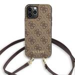 GUESS GUHCP12MCB4GB IPHONE 12 / 12 PRO 6,1" BRĄZOWY/BROWN HARDCASE 4G CROSSBODY CARDSLOT