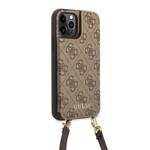 GUESS GUHCP12MCB4GB IPHONE 12 / 12 PRO 6,1" BRĄZOWY/BROWN HARDCASE 4G CROSSBODY CARDSLOT