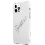 GUESS GUHCP12MKTRSVSI IPHONE 12/12 PRO 6,1" TRANSPARENT HARDCASE VINTAGE SCRIPT SILVER