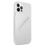 GUESS GUHCP12MKTRSVSI IPHONE 12/12 PRO 6,1" TRANSPARENT HARDCASE VINTAGE SCRIPT SILVER