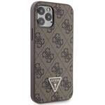 GUESS GUHCP12MP4TDSCPW IPHONE 12 / 12 PRO 6.1" BRĄZOWY/BROWN HARDCASE CROSSBODY 4G METAL LOGO