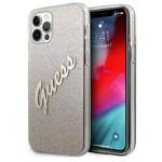 GUESS GUHCP12MPCUGLSGO IPHONE 12/12 PRO 6,1" ZŁOTY/GOLD HARDCASE GLITTER GRADIENT SCRIPT