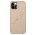 GUESS GUHCP12MRSAVSLG IPHONE 12/12 PRO 6,1" ZŁOTY/GOLD HARDCASE SAFFIANO VINTAGE SCRIPT